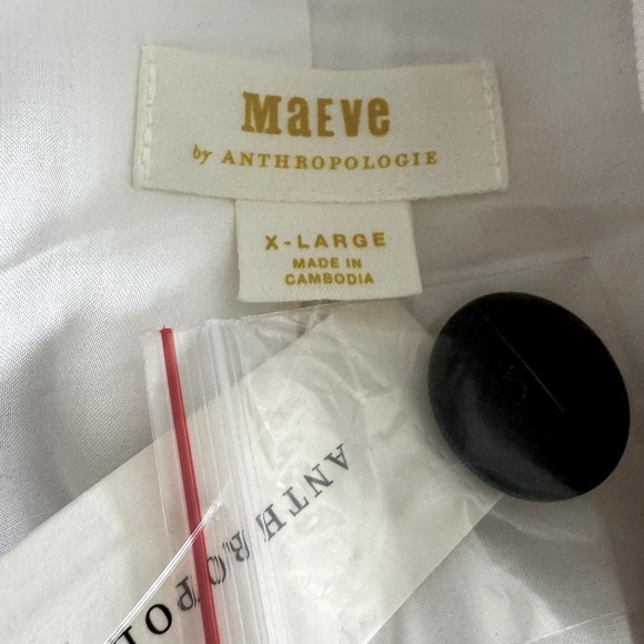 Anthropologie Maeve Linen Blend Cropped White Blazer Jacket Size XL New With Tag - Picture 6 of 9